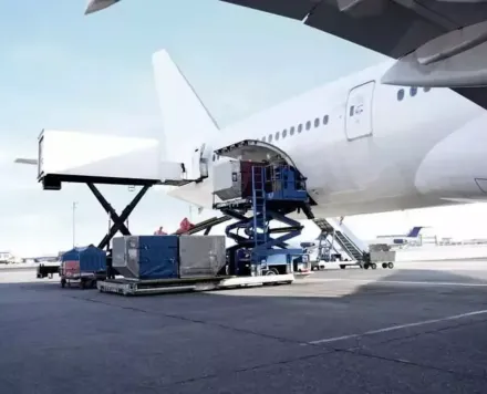 Presumption from site is heat treated wood shipping crates are shipping by air, being loaded into passenger or air cargo