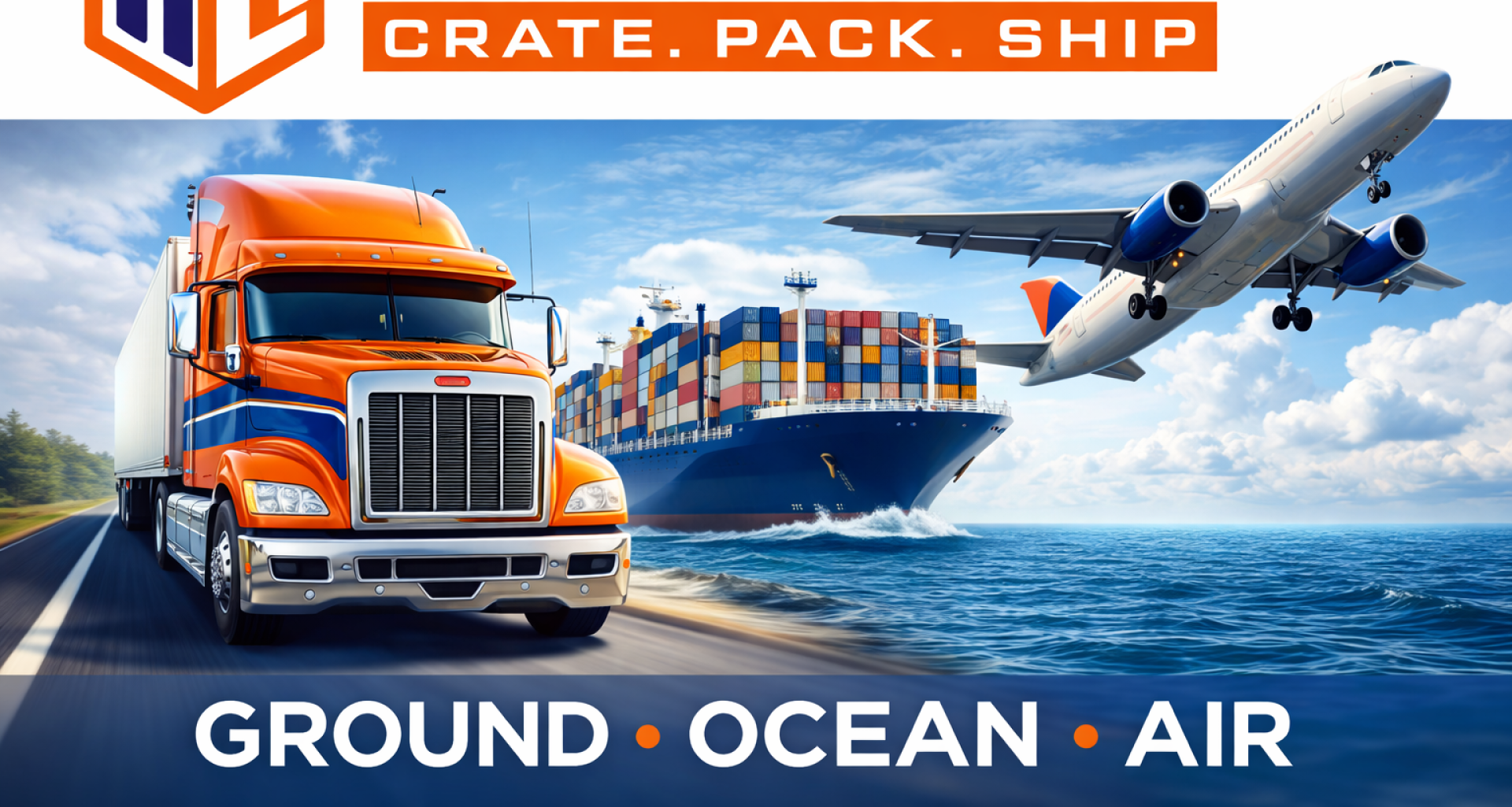 International shipping and freight forwarding services by ground, ocean, and air
