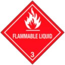 Class 3 Flammable Liquids such as Paints, Thinners, can be shipped as depicted by this Class 3 Hazard Placard